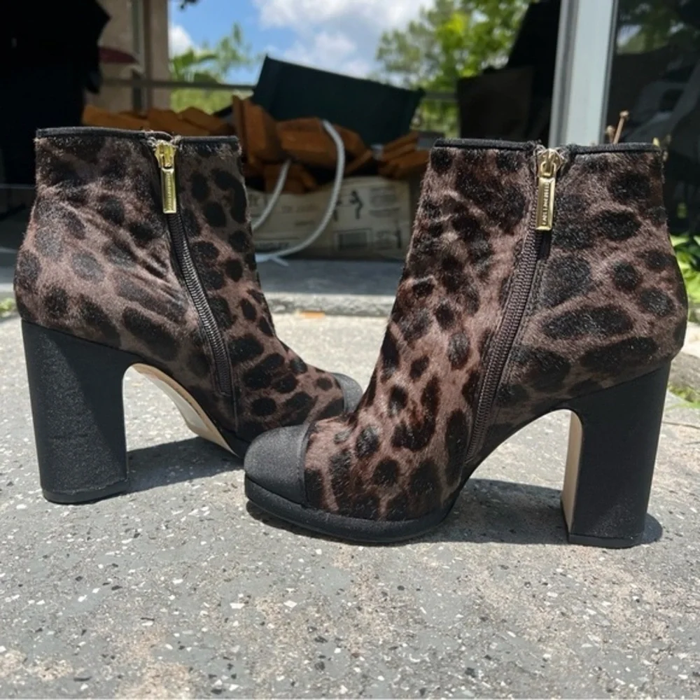 KARL LAGERFELD‎ Lainey Leopard Haircalf Heel Boots Womens 7.5